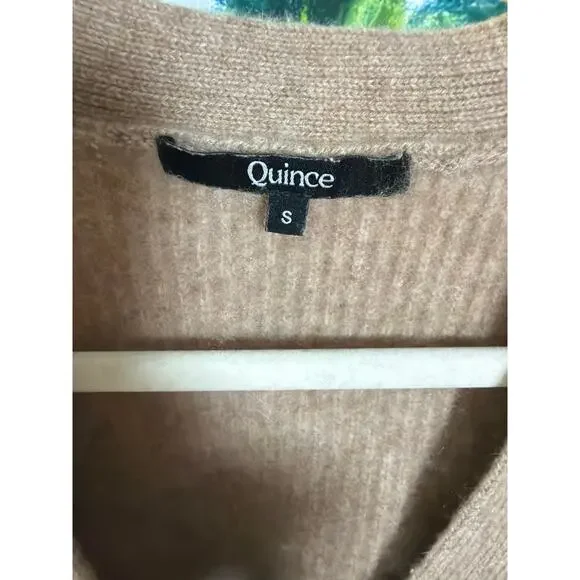 0125 Quince Mongolian Cashmere Boxy Cropped Cardigan Small - Picture 3 of 7